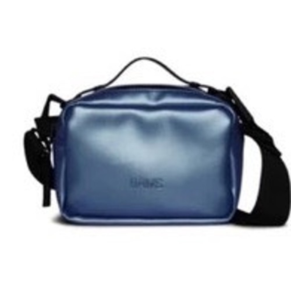 Rains Box Bag Micro Metallic Blue Waterproof Crossbody Bag 14120